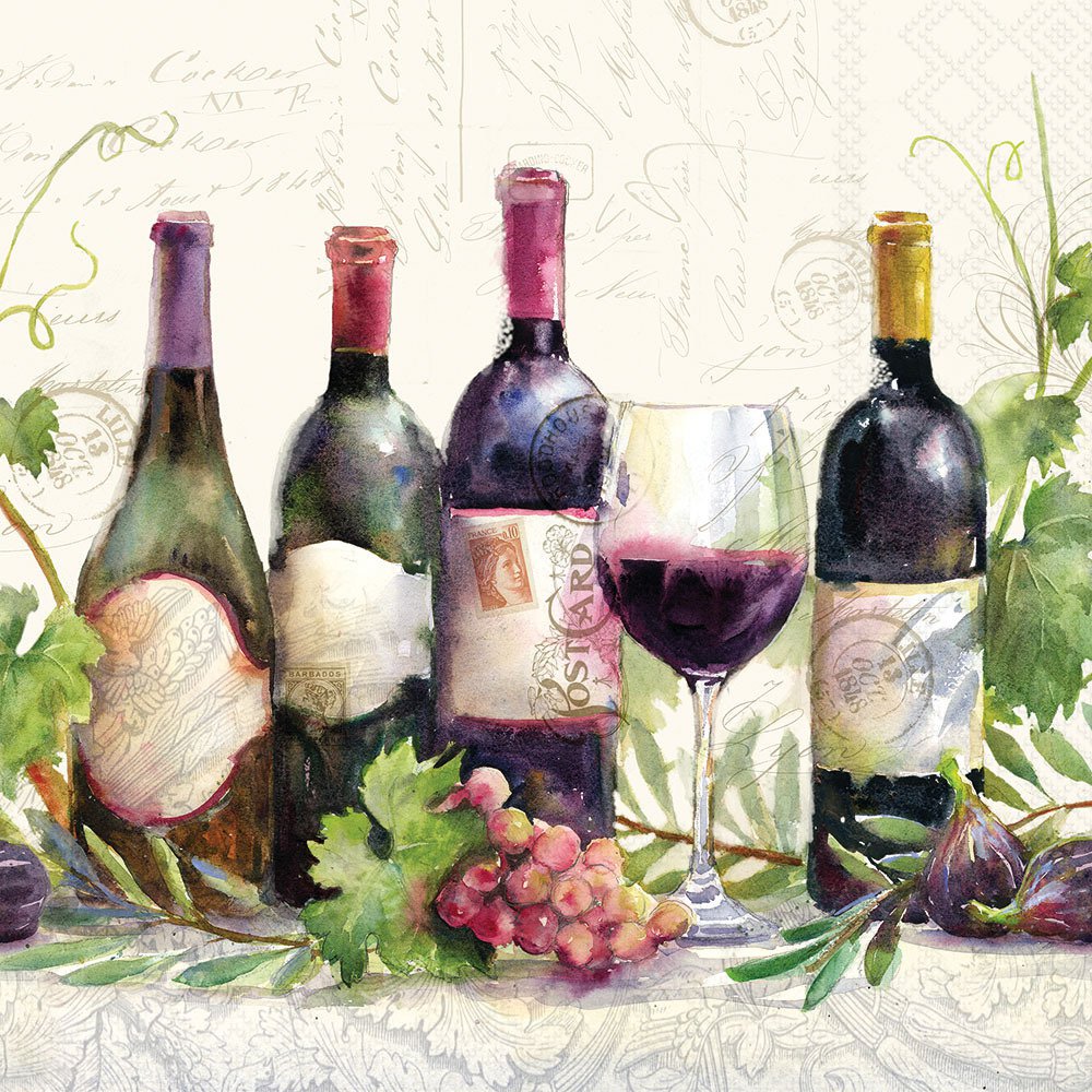 Șervețel – Wine Bottles – 33×33 cm 1 Șervețel – Wine Bottles – 33×33 cm