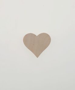 Element decorativ - inimă din lemn – 3,9×3,5 cm