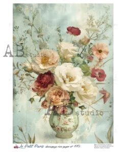 Hârtie de orez - Bouquet in a Vase - A4