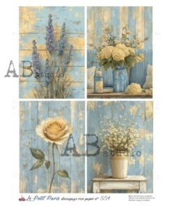 Hârtie de orez - Flowers in 4 Acts – A4
