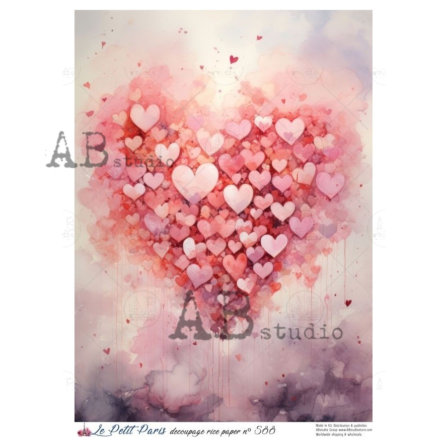 Hârtie de orez - The Hearts – A4 1 Hârtie de orez - The Hearts – A4