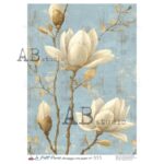 Hârtie de orez - White Magnolia – A4