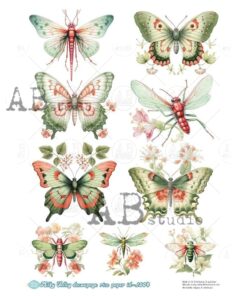 Hârtie de orez – Butterflies – A4