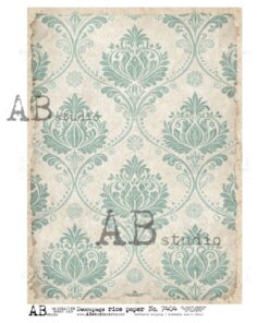 Hârtie de orez – Damask Pattern – A4