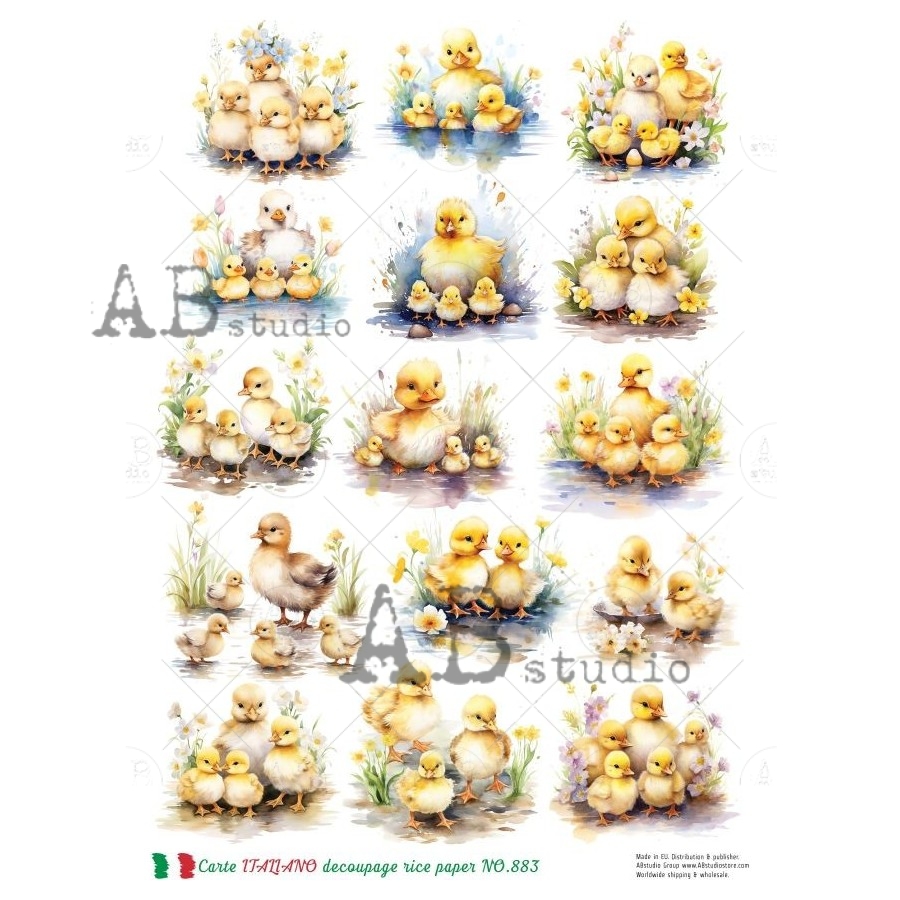 Hârtie de orez – Duck Family – A4 1 Hârtie de orez – Duck Family – A4