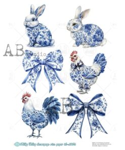 Hârtie de orez – Easter Blue – A4