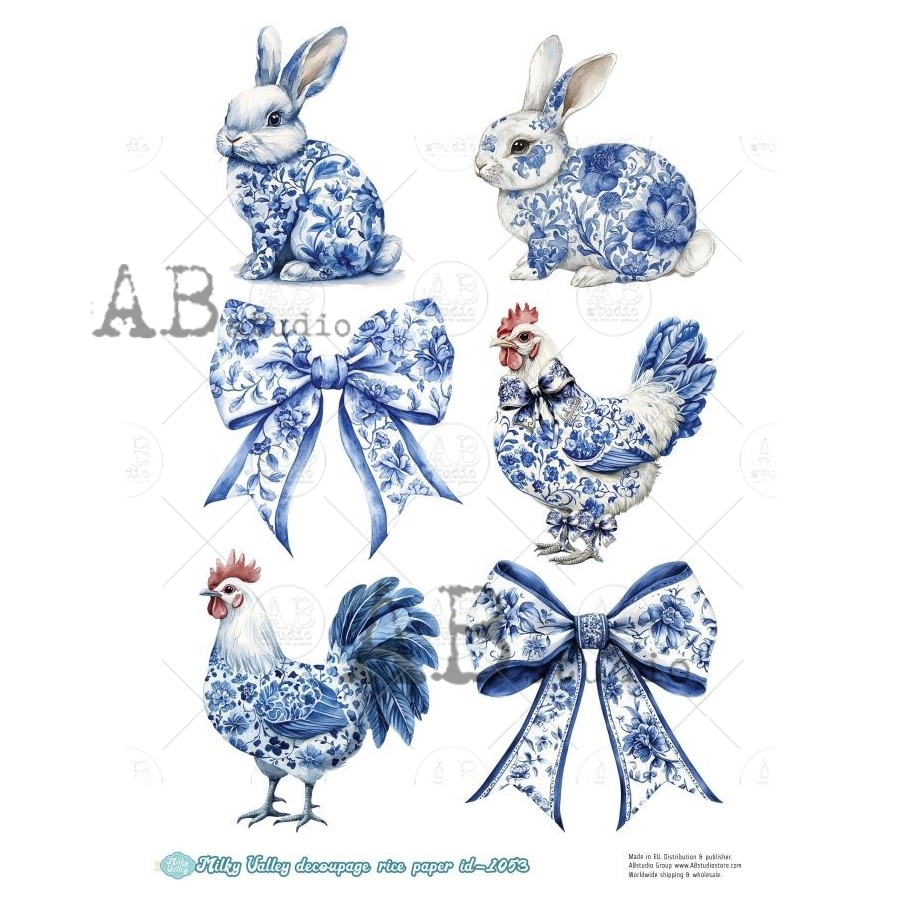 Hârtie de orez – Easter Blue – A4 1 Hârtie de orez – Easter Blue – A4