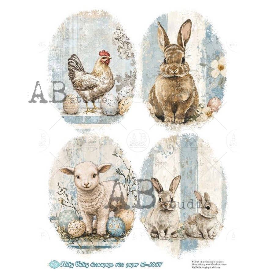 Hârtie de orez – Eggs in Blue Stripe 2 – A4 1 Hârtie de orez – Eggs in Blue Stripe 2 – A4