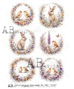 Hârtie de orez – Floral Frames 2 – A4