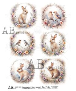 Hârtie de orez – Floral Frames – A4