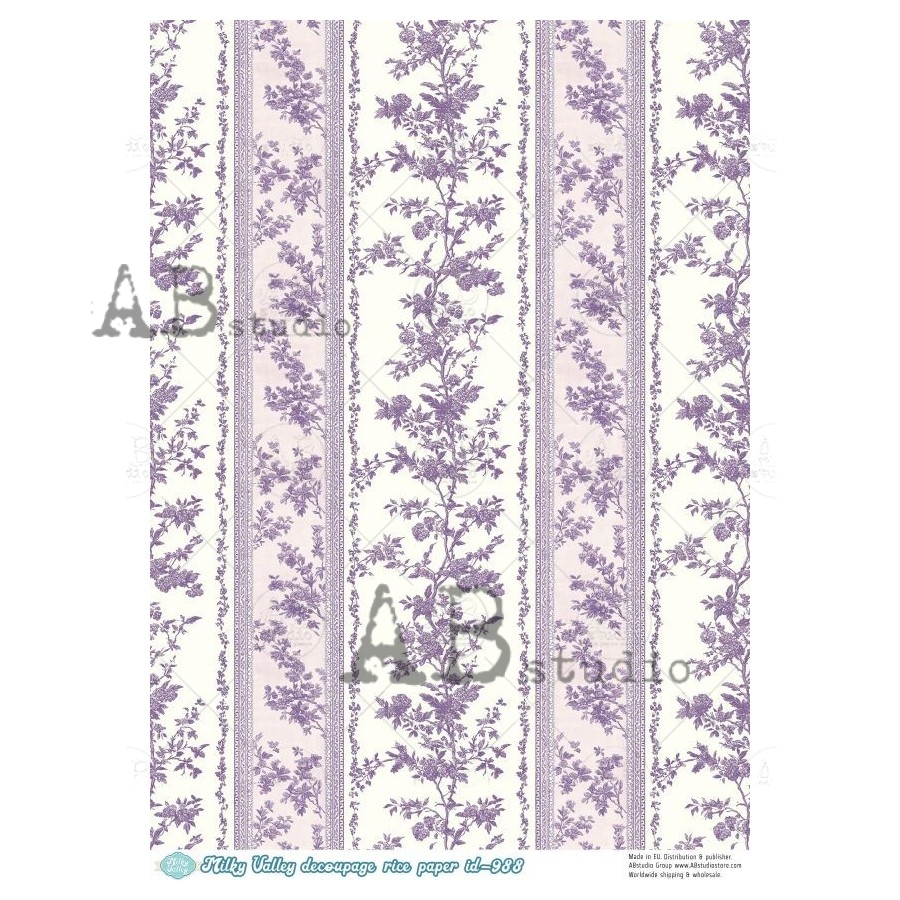 Hârtie de orez – Floral Wallpaper 2 – A4 1 Hârtie de orez – Floral Wallpaper 2 – A4