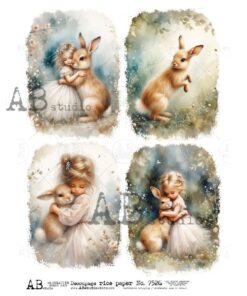 Hârtie de orez – Friendly Hug - A4