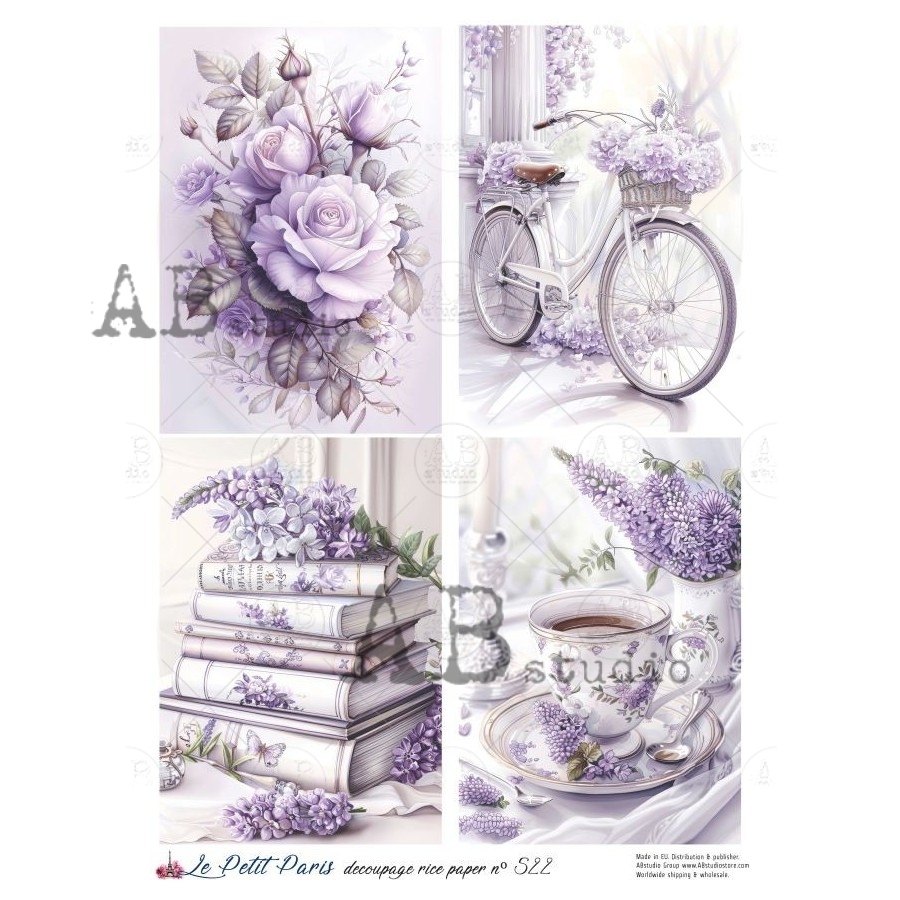 Hârtie de orez – Lavender Mood – A4 1 Hârtie de orez – Lavender Mood – A4
