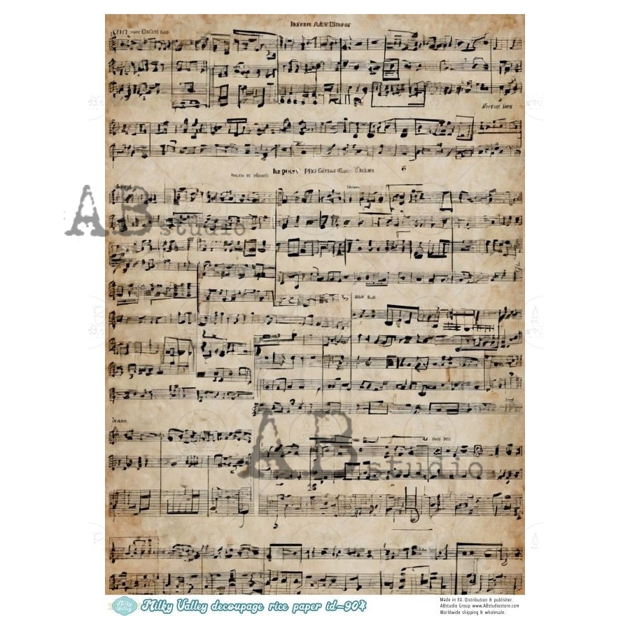 Hârtie de orez – Musical Notes – A4 1 Hârtie de orez – Musical Notes – A4