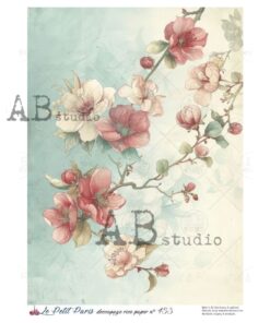 Hârtie de orez – Pink Flowers - A4