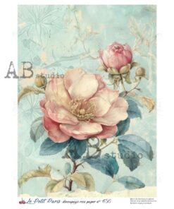 Hârtie de orez – Pink Roses 3 – A4