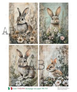 Hârtie de orez – Rabbits in the Field - A4