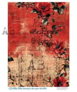 Hârtie de orez – Red Wallpaper 2 – A4