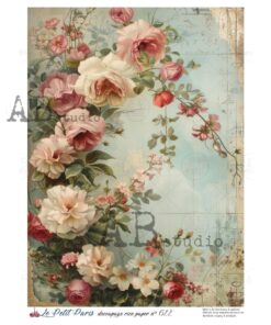 Hârtie de orez – Roses in Bloom – A4