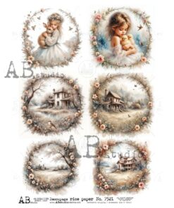 Hârtie de orez – Rustic Scenes - A4
