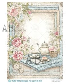 Hârtie de orez – Tea Time Shabby Chic – A4