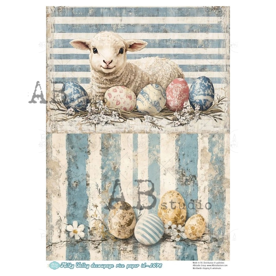 Hârtie de orez – The Lamb and the Eggs – A4 1 Hârtie de orez – The Lamb and the Eggs – A4
