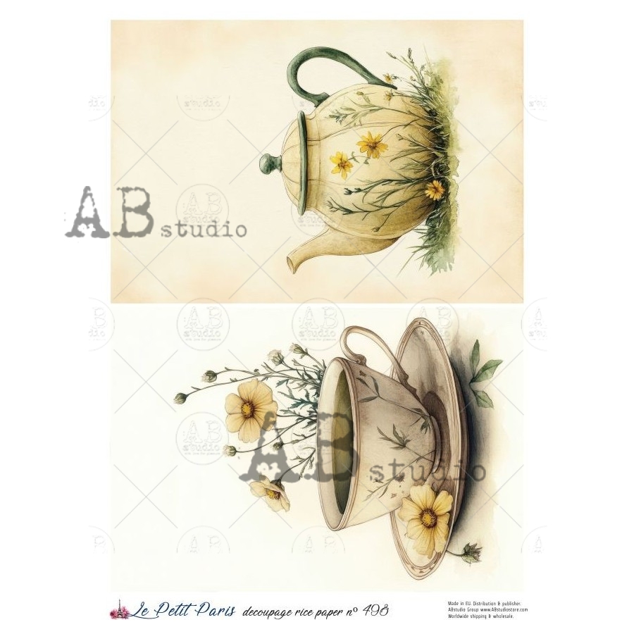 Hârtie de orez – The Tea Time – A4 1 Hârtie de orez – The Tea Time – A4