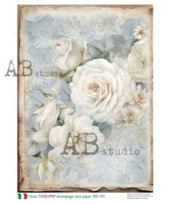 Hârtie de orez – The White Roses - A4