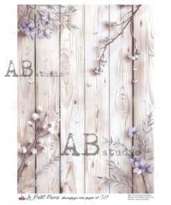 Hârtie de orez – Wood Background – A4