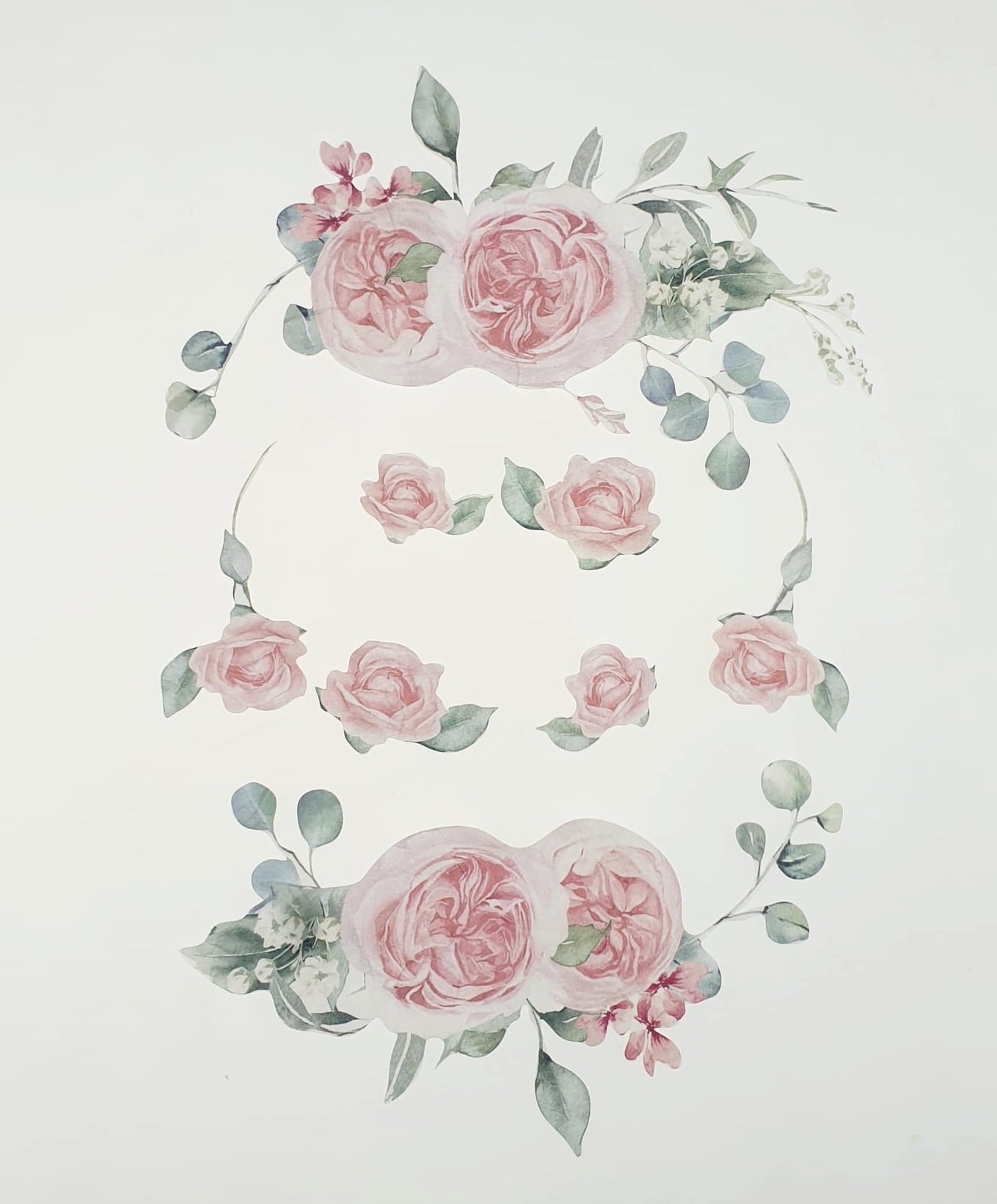 Decoupage flakes – Pink Flowers – 8 buc. 2 Decoupage flakes – Pink Flowers – 8 buc. - imagine 2