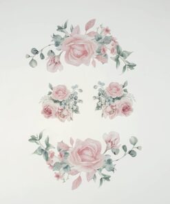 Decoupage flakes – Pink Roses – 4 buc.