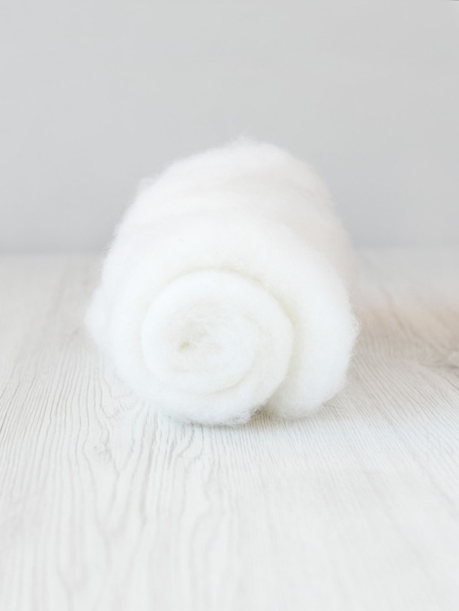 Lână Cardată Maori - 50 g - SNOW 1 Lână Cardată Maori - 50 g - SNOW