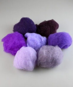 Mix lână cardată – nuanțe de violet și lavandă – 35 gr.