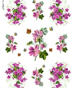 Hârtie de orez - Violet Flowers - A4