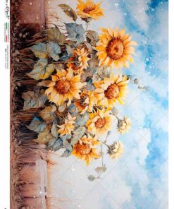 Hârtie de orez - Sunflowers - A4