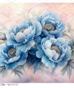 Hârtie de orez –Blue Flowers – A5