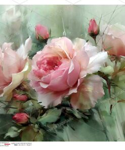 Hârtie de orez – Pink Roses – A5