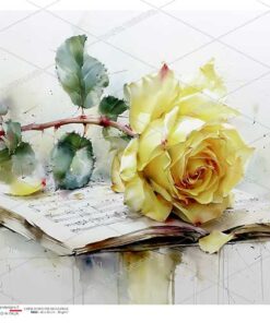 Hârtie de orez – Yellow Rose 2 – A5
