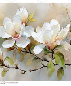 Hârtie de orez – White Magnolia 2 – A5