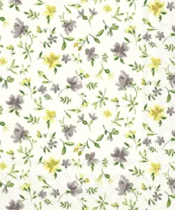 Șervețel - Fleurs grey yellow - 33x33 cm