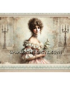 Hârtie de orez - Beautiful Lady - 50x70 cm