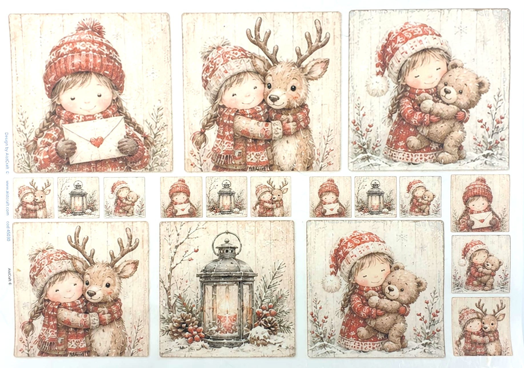 Hârtie de orez - Christmas Hugs - 32x45 cm 1 Hârtie de orez - Christmas Hugs - 32x45 cm