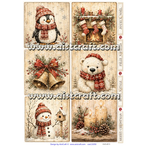 Hârtie de orez - Christmas at the North Pole - A4 2 Hârtie de orez - Christmas at the North Pole - A4 - imagine 2