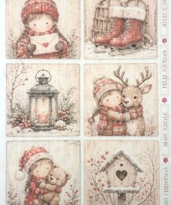 Haidihai - Lucrături și păstrături 15 Hârtie de orez - Happy Christmas - A4