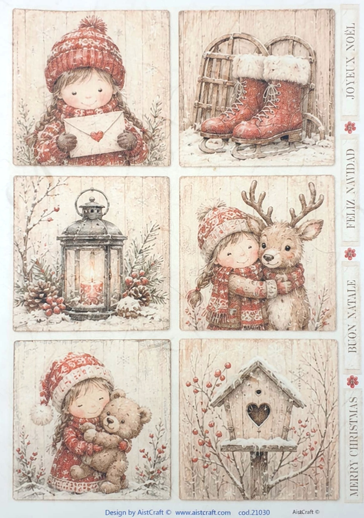 Hârtie de orez - Happy Christmas - A4 1 Hârtie de orez - Happy Christmas - A4