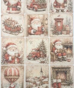 Haidihai - Lucrături și păstrături 17 Hârtie de orez - Happy Santa - A4