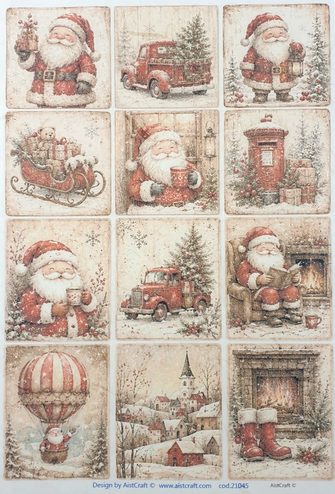 Hârtie de orez - Happy Santa - A4 1 Hârtie de orez - Happy Santa - A4