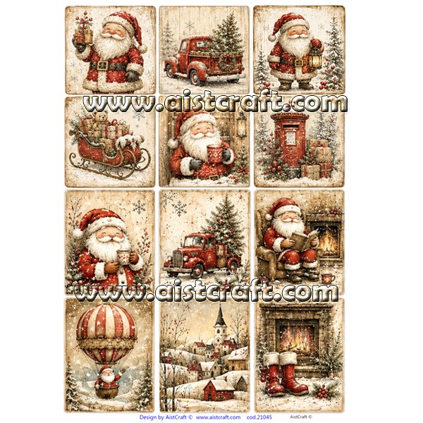 Hârtie de orez - Happy Santa - A4 2 Hârtie de orez - Happy Santa - A4 - imagine 2