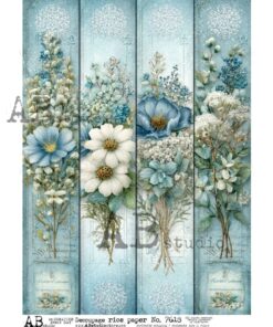 Hârtie de orez – Blue 4 Bunches – A4
