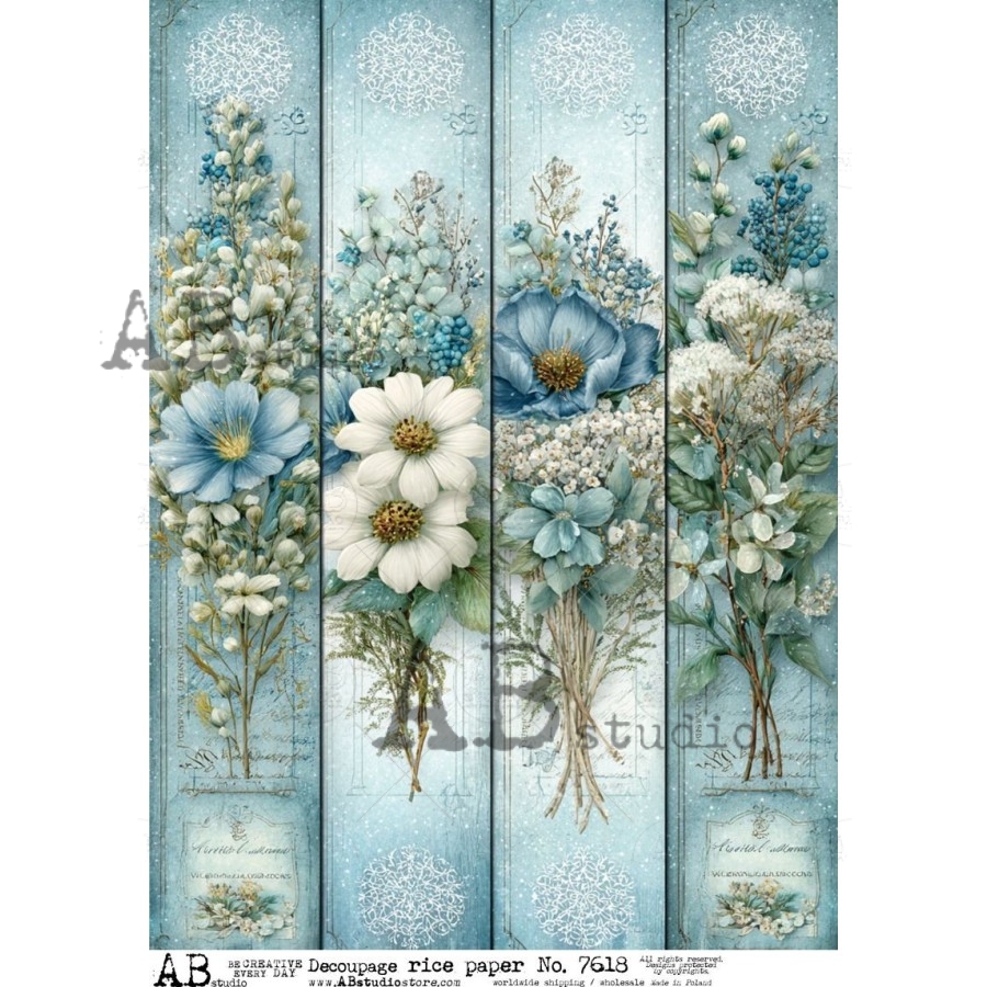 Hârtie de orez – Blue 4 Bunches – A4 1 Hârtie de orez – Blue 4 Bunches – A4